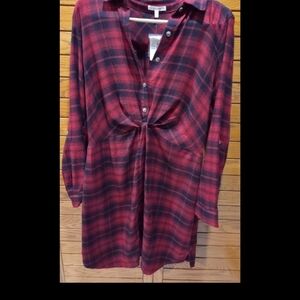 Maurices Burgundy Plaid Casual Shirt
